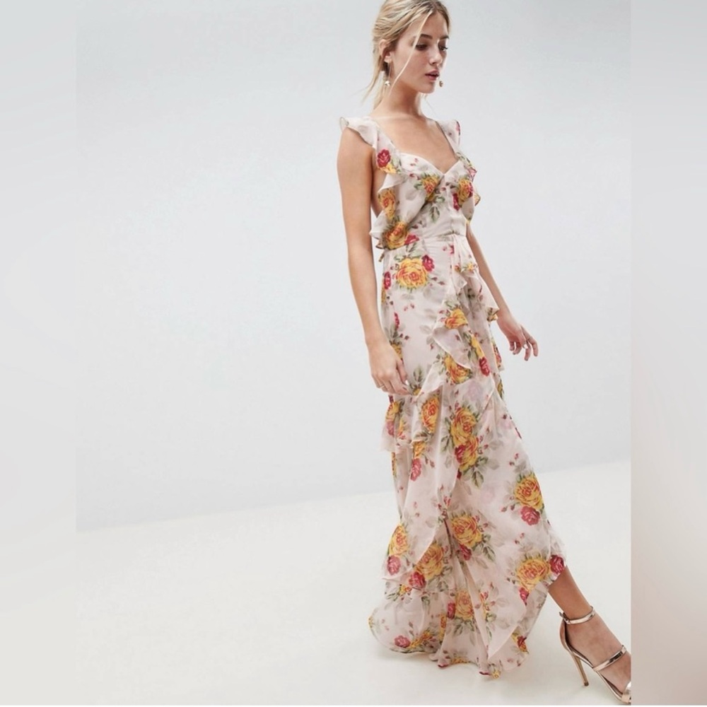 ASOS Design Ruffle High Low Dress - Picture 2 of 7